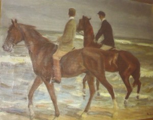  “Max Liebermann's painting, "Two Riders on the Beach," is an Impressionist masterpiece. He painted it in 1901, and a Jewish sugar refiner from Breslau in Lower Silesia, now the Polish city of Wroclaw, owned it for more than 30 years -- until the Nazis confiscated the work. “ During WWII the painting valued at more than a million euros might have sold for 10 Reichsmarks. Source: Der Spiegel